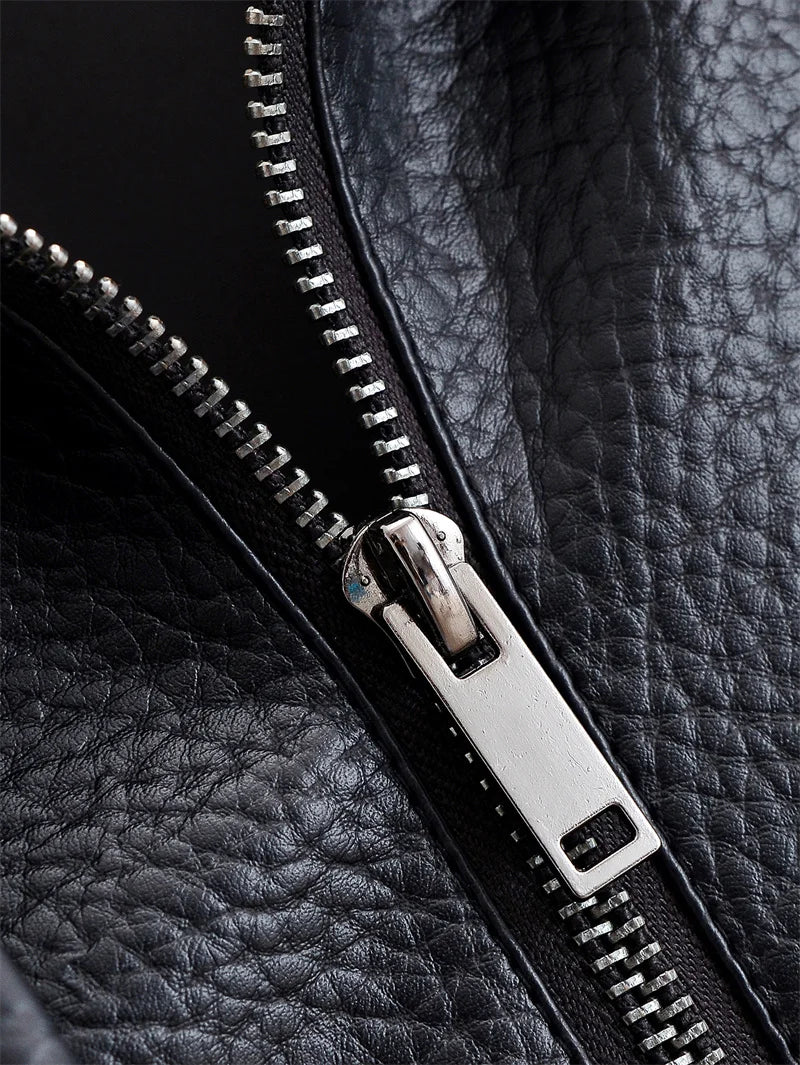 Pebbled Faux Leather Moto Jacket 6