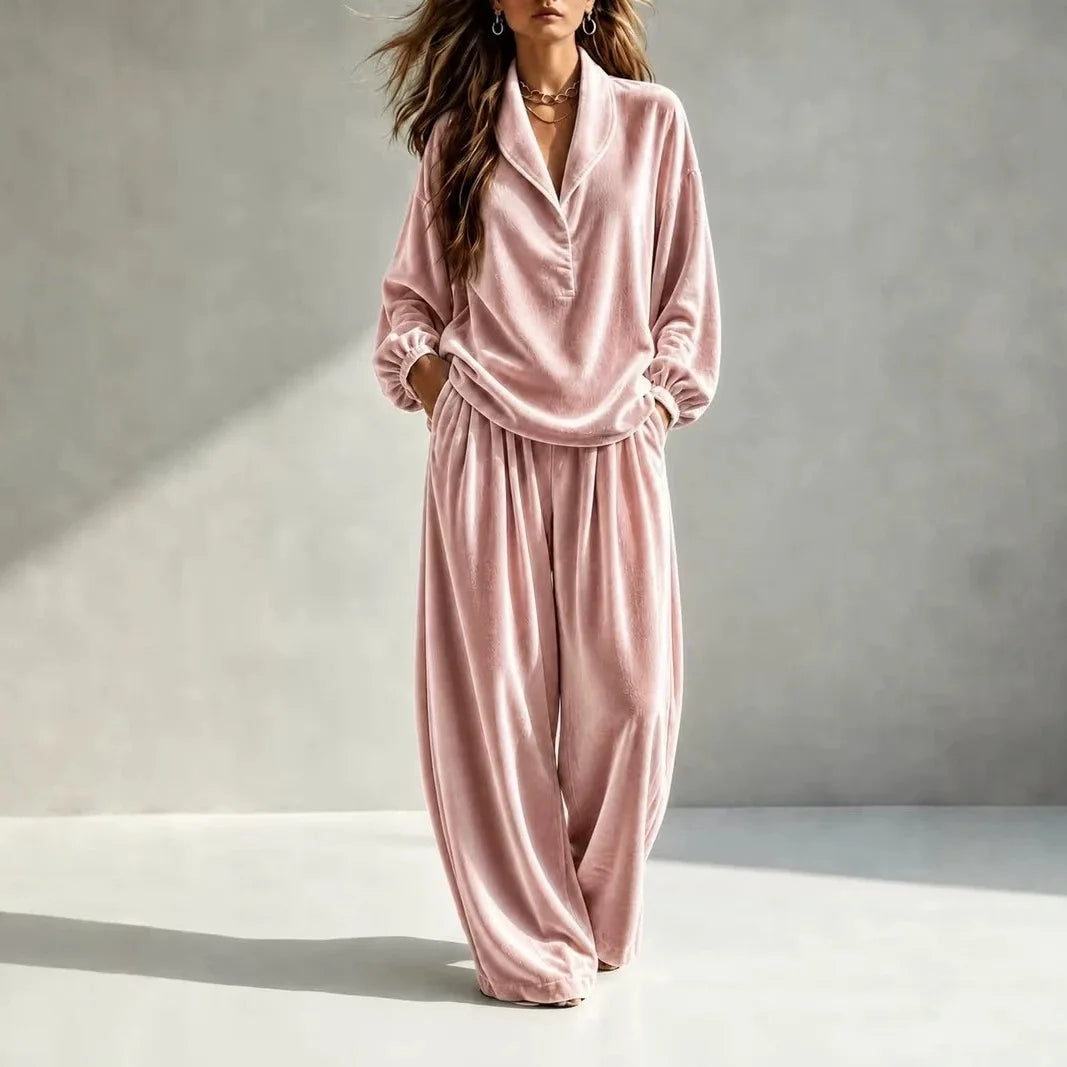 Velvet Lapel Two-Piece Set 3