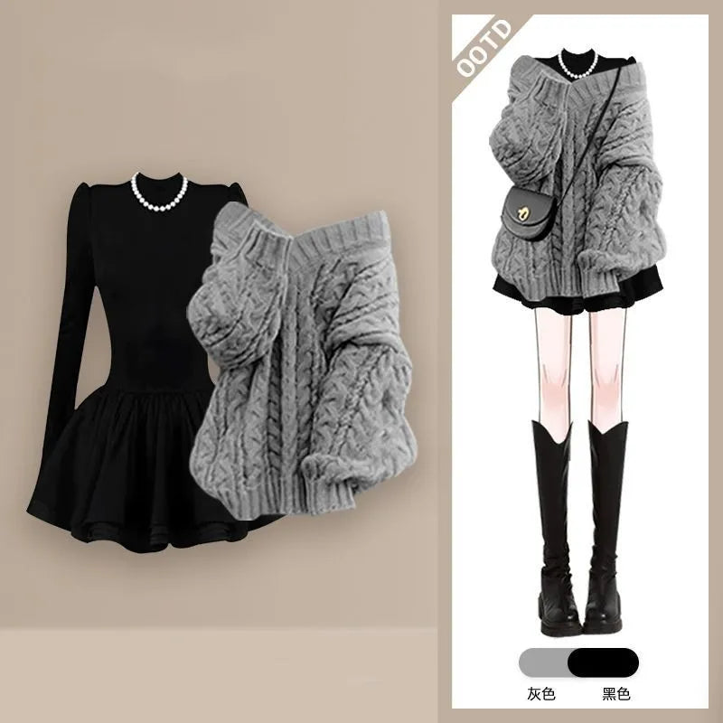 Layered Knit Two-Piece Set 1