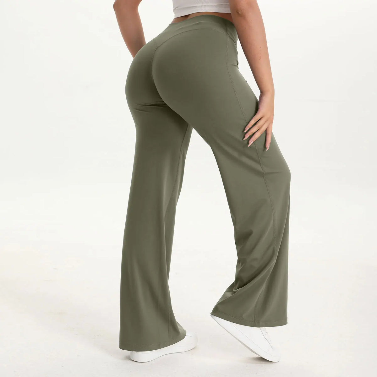SoftMotion Straight-Leg Pant in Olive Green