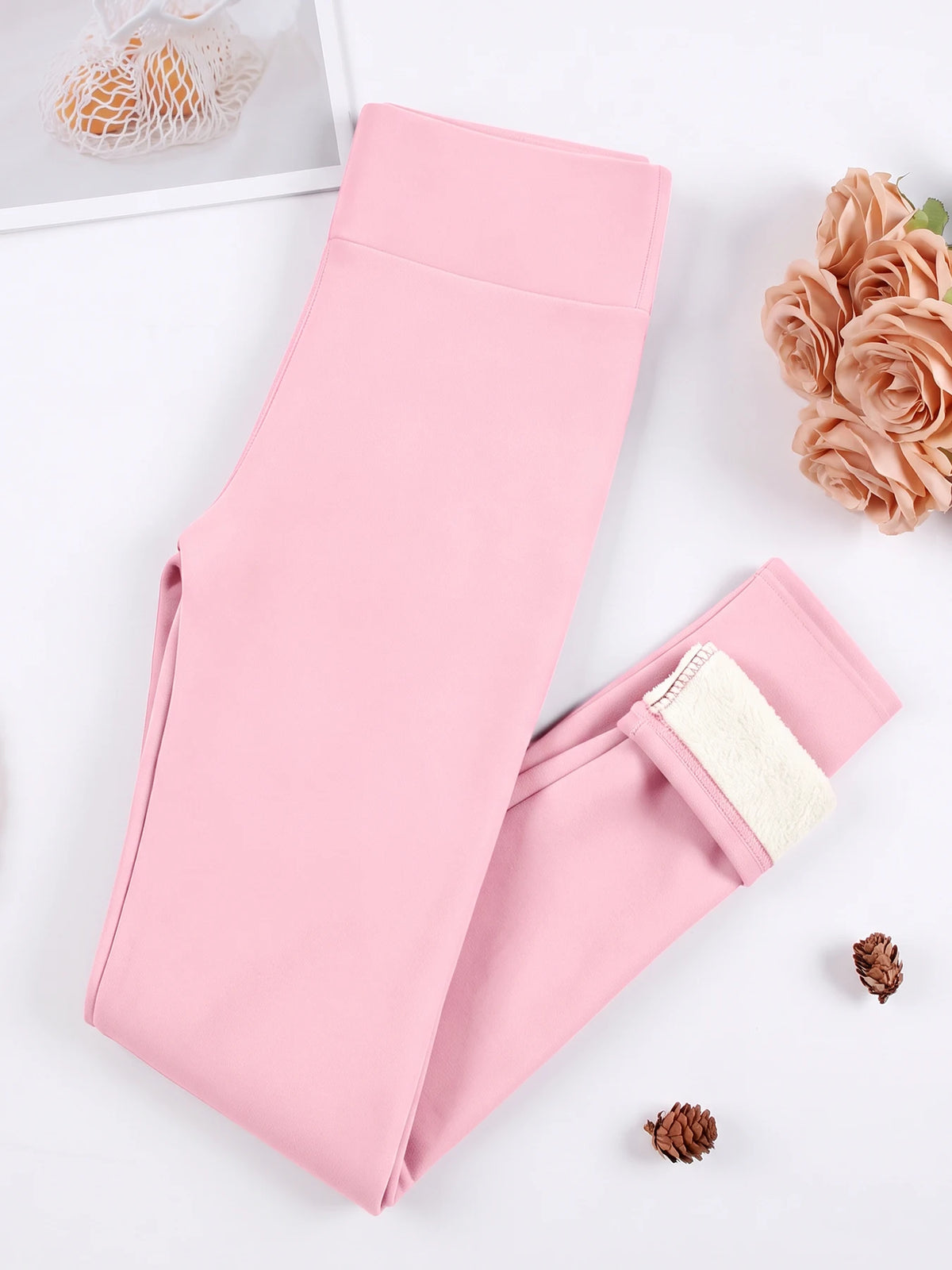 Fleece-Lined Thermal Legging in Pink