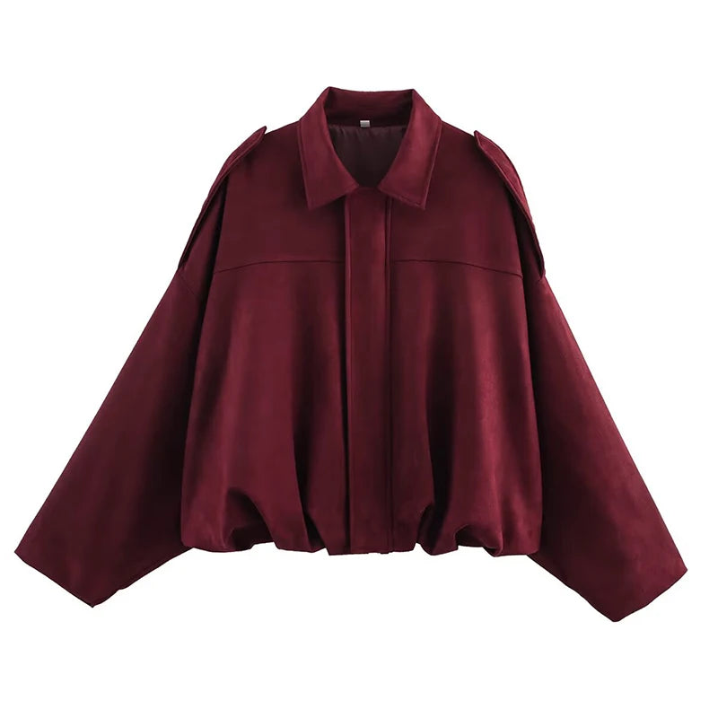 Utility Bomber Jacket in Wine