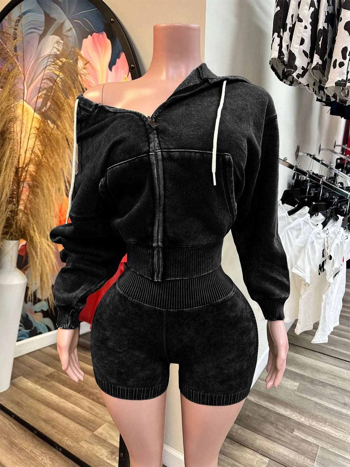 Hooded Zip Short Set 8