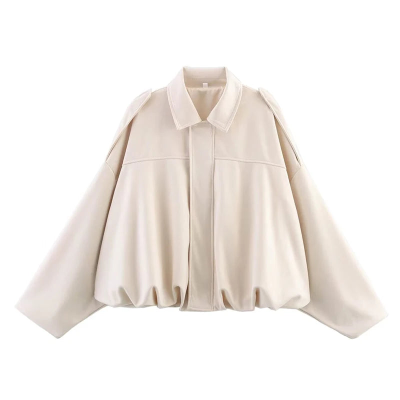 Utility Bomber Jacket in Ivory