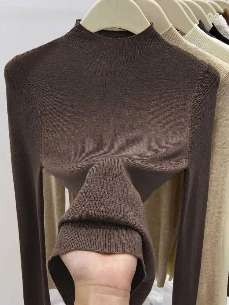 Fine Knit Turtleneck in Brown