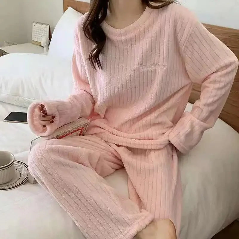 Velvet Jacquard Lounge Set in Pink