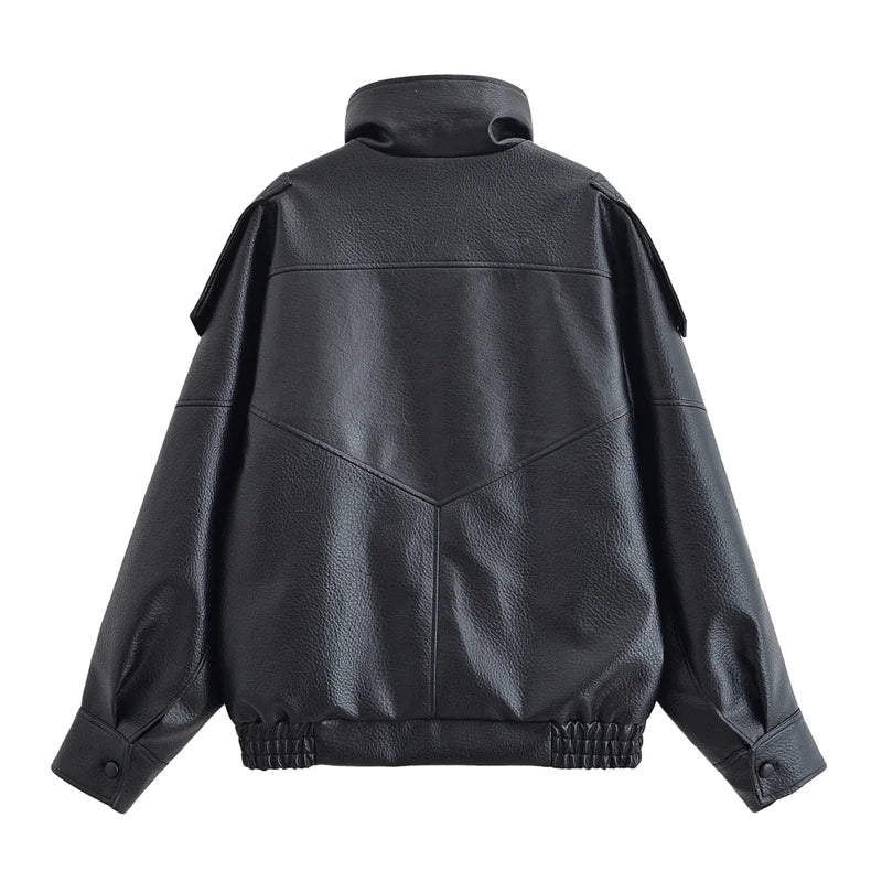 Pebbled Faux Leather Moto Jacket 3