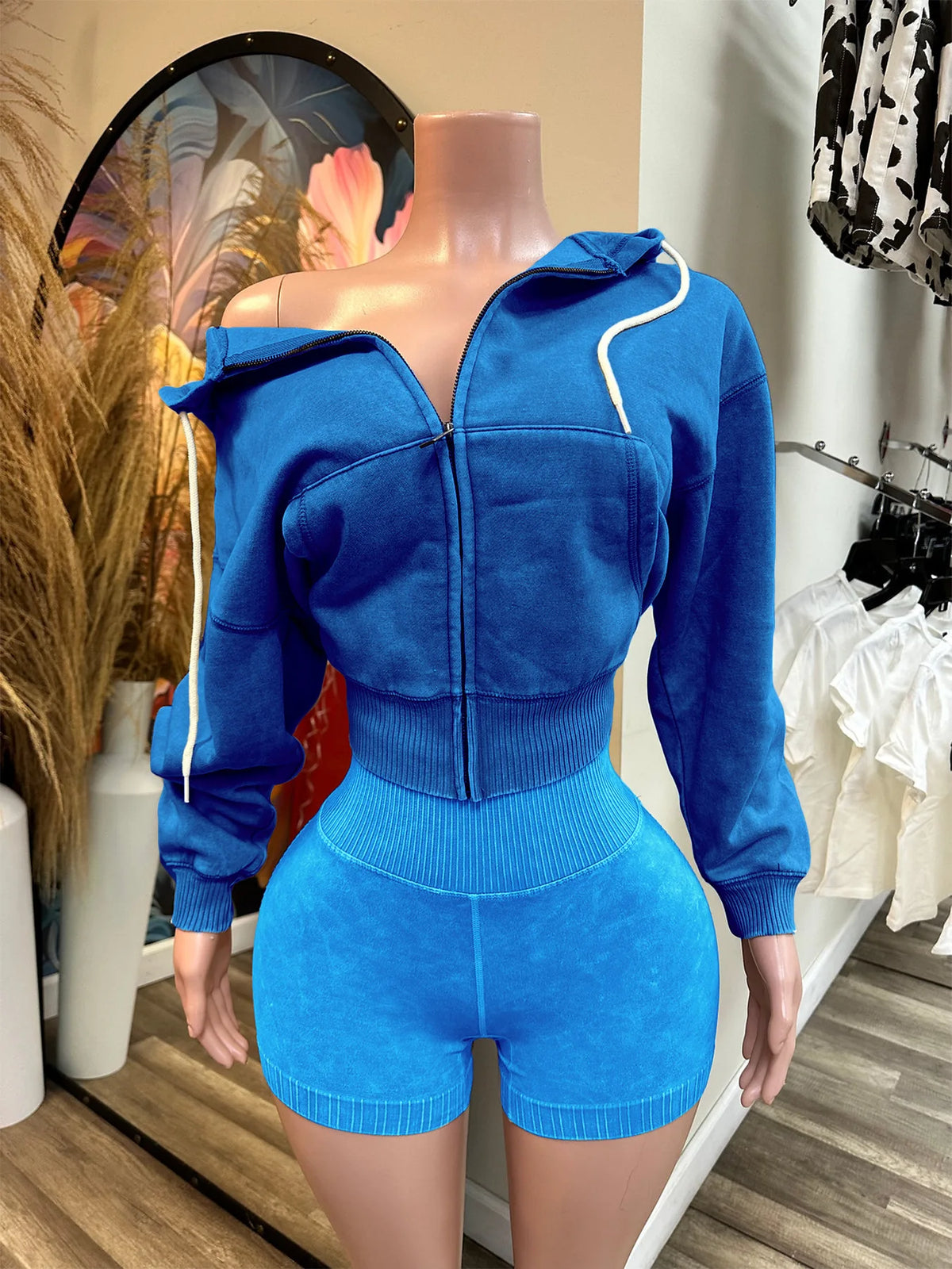 Hooded Zip Short Set 3