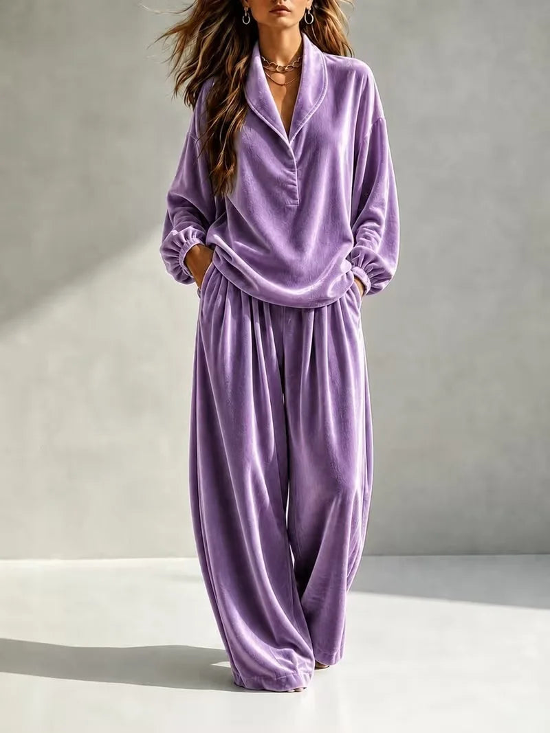 Velvet Lapel Two-Piece Set 8