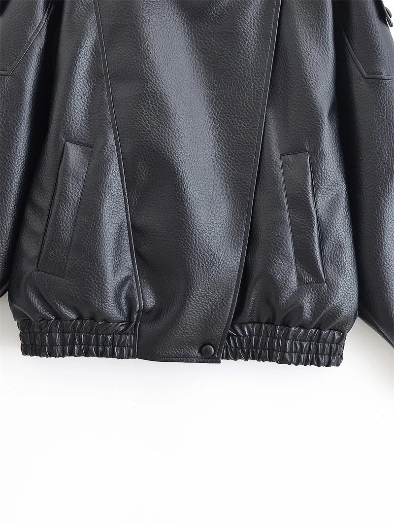 Pebbled Faux Leather Moto Jacket 5