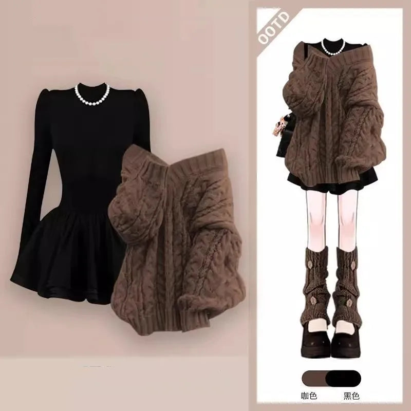 Layered Knit Two-Piece Set 3