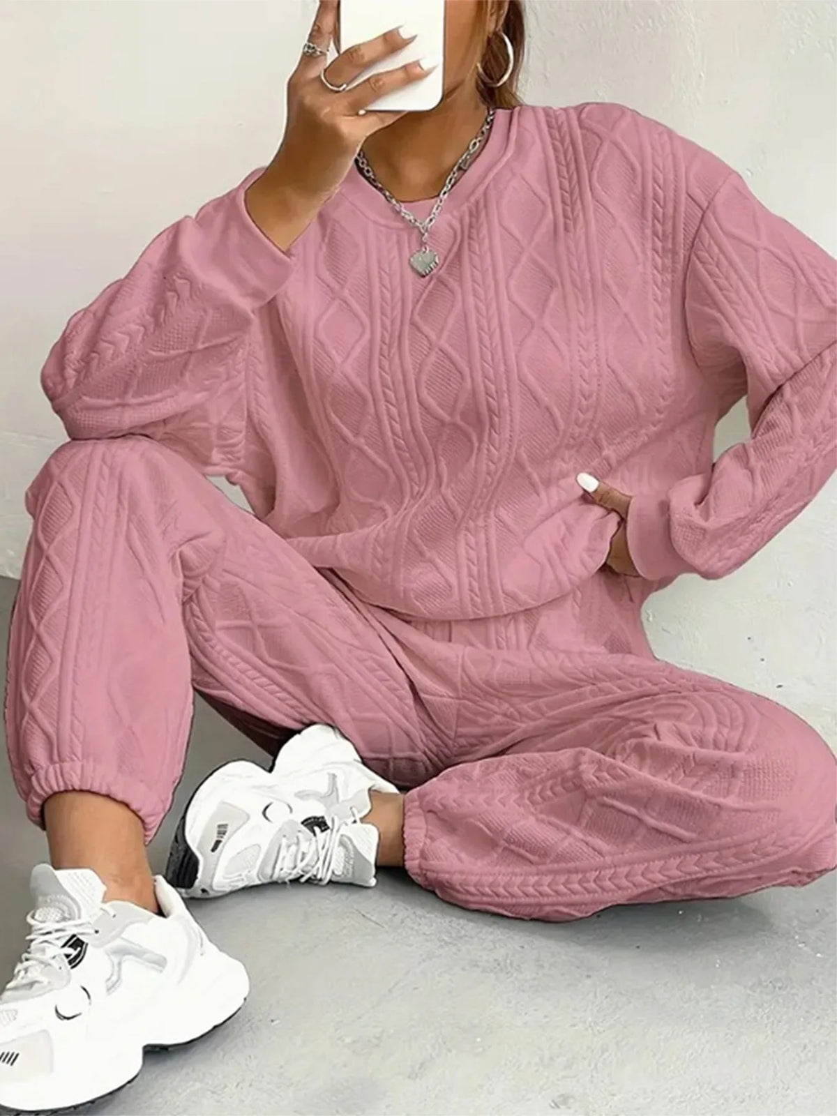Ivory Knit Lounge Set 2