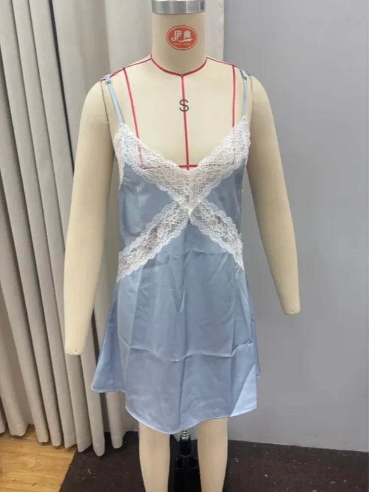 Lace-Trim Satin Slip Mini 7