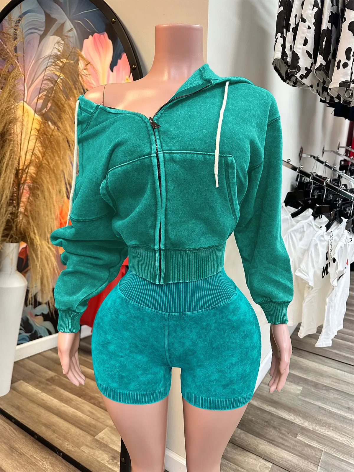 Hooded Zip Short Set 5