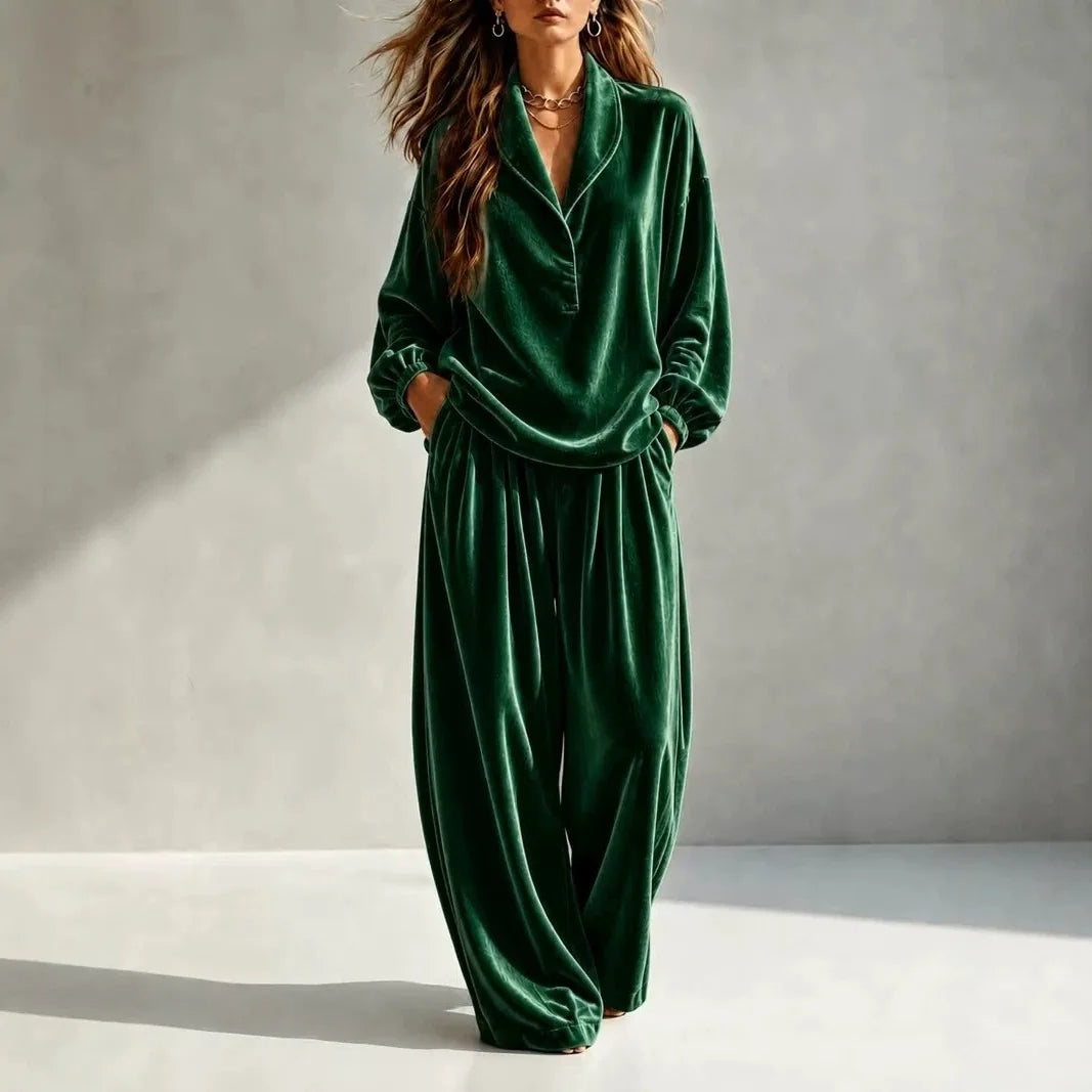 Velvet Lapel Two-Piece Set 5