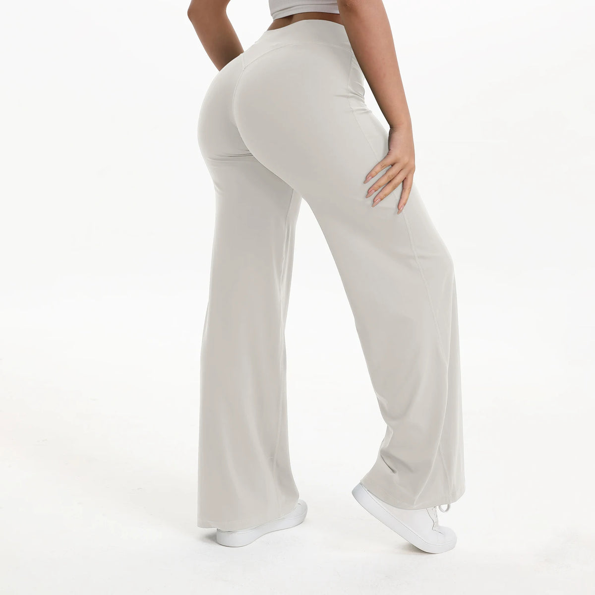 SoftMotion Straight-Leg Pant in Light Gray