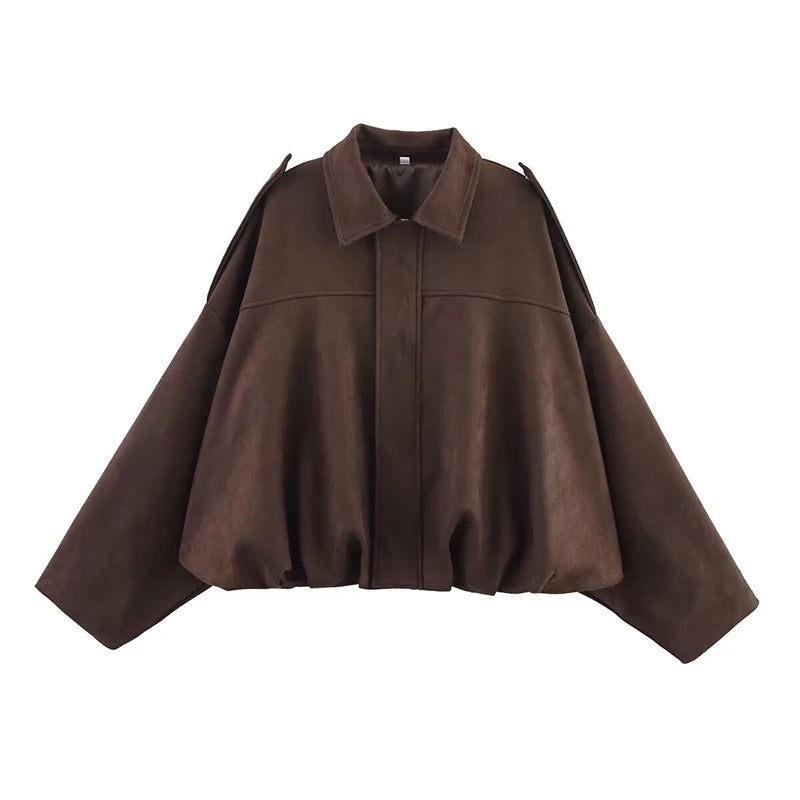 Utility Bomber Jacket in Chocolate