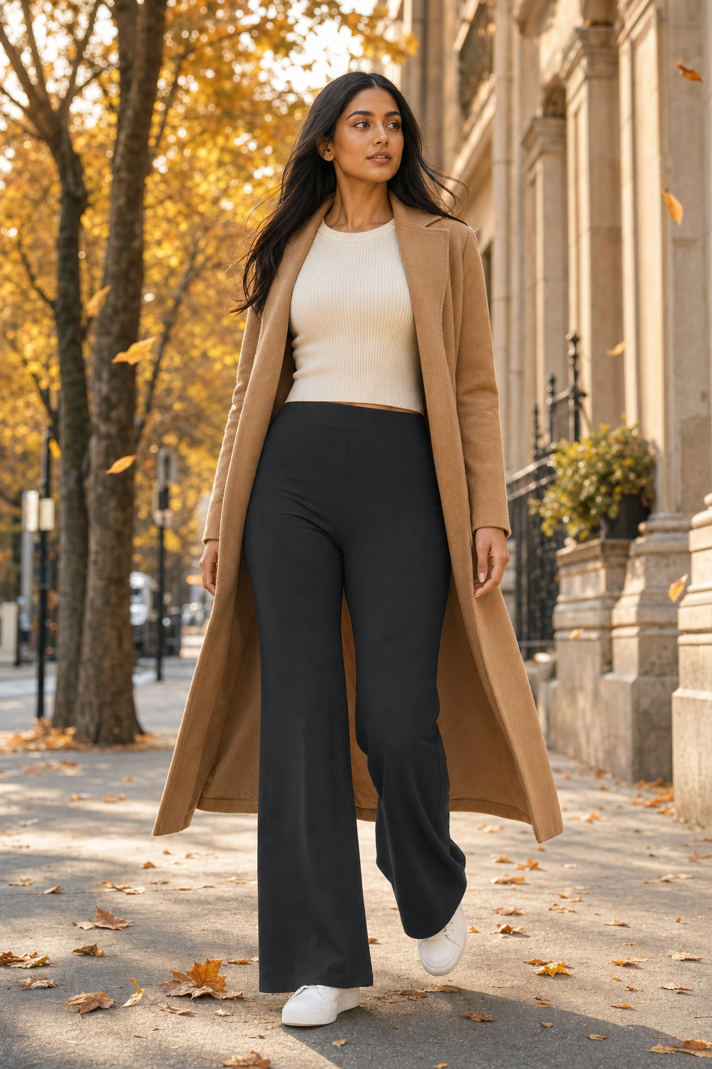 Dalia Straight-Leg Lounge Pant on model, Seravani