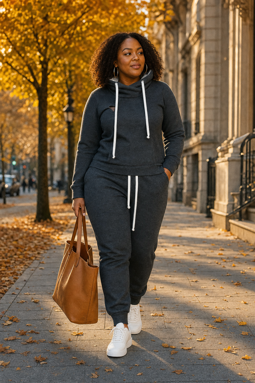 Gemma Hoodie Jogger Set on model, Seravani