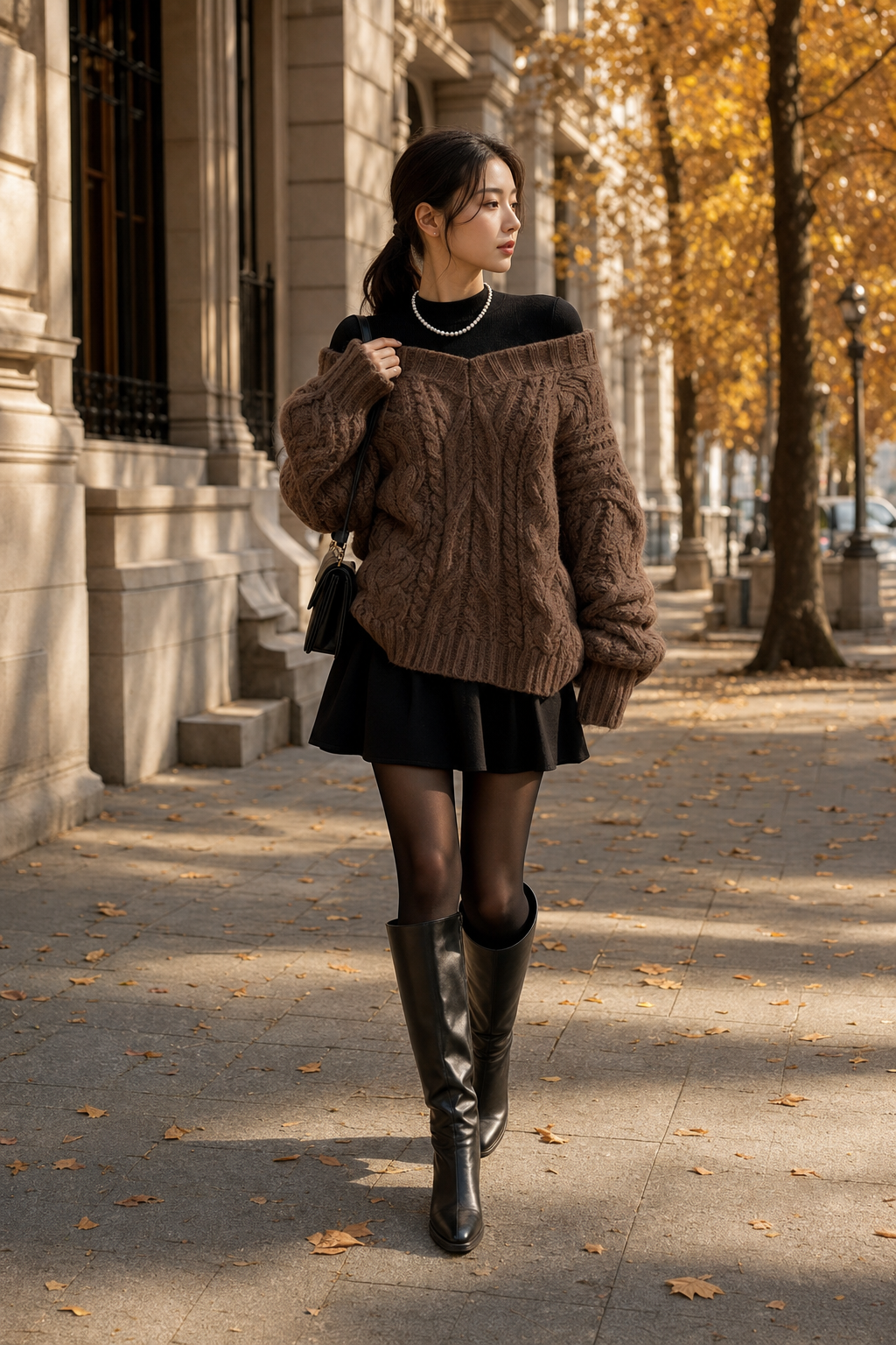 Noemi Knit Two-Piece Set on model, Seravani