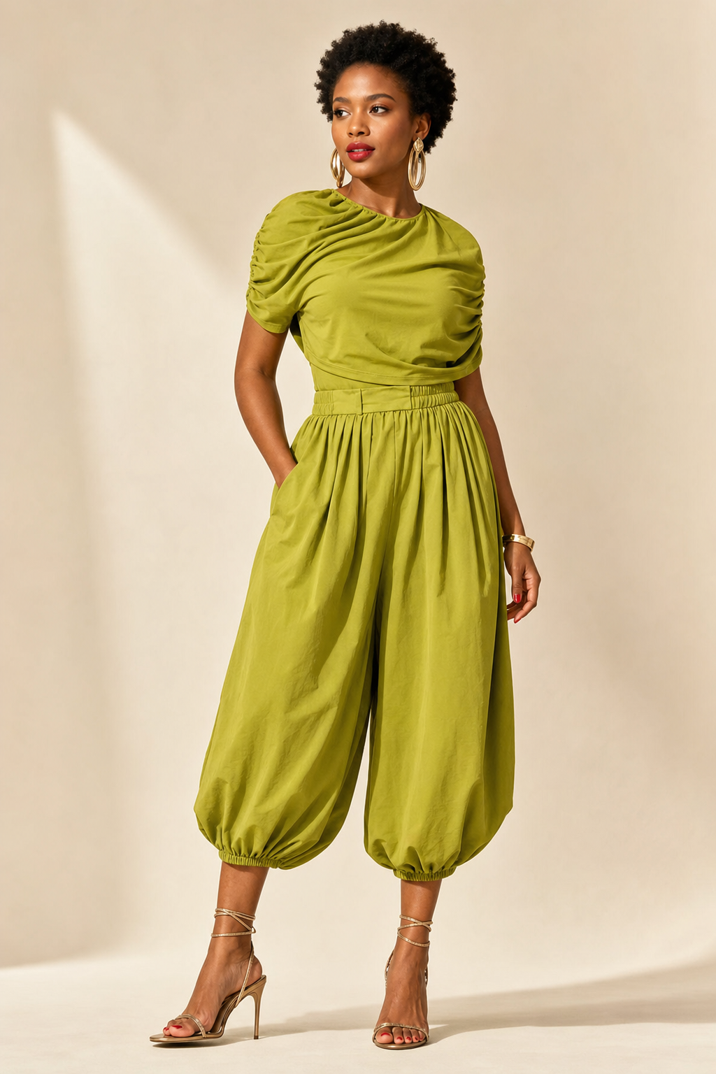 Paloma Ruched Balloon Pant Set studio, Seravani