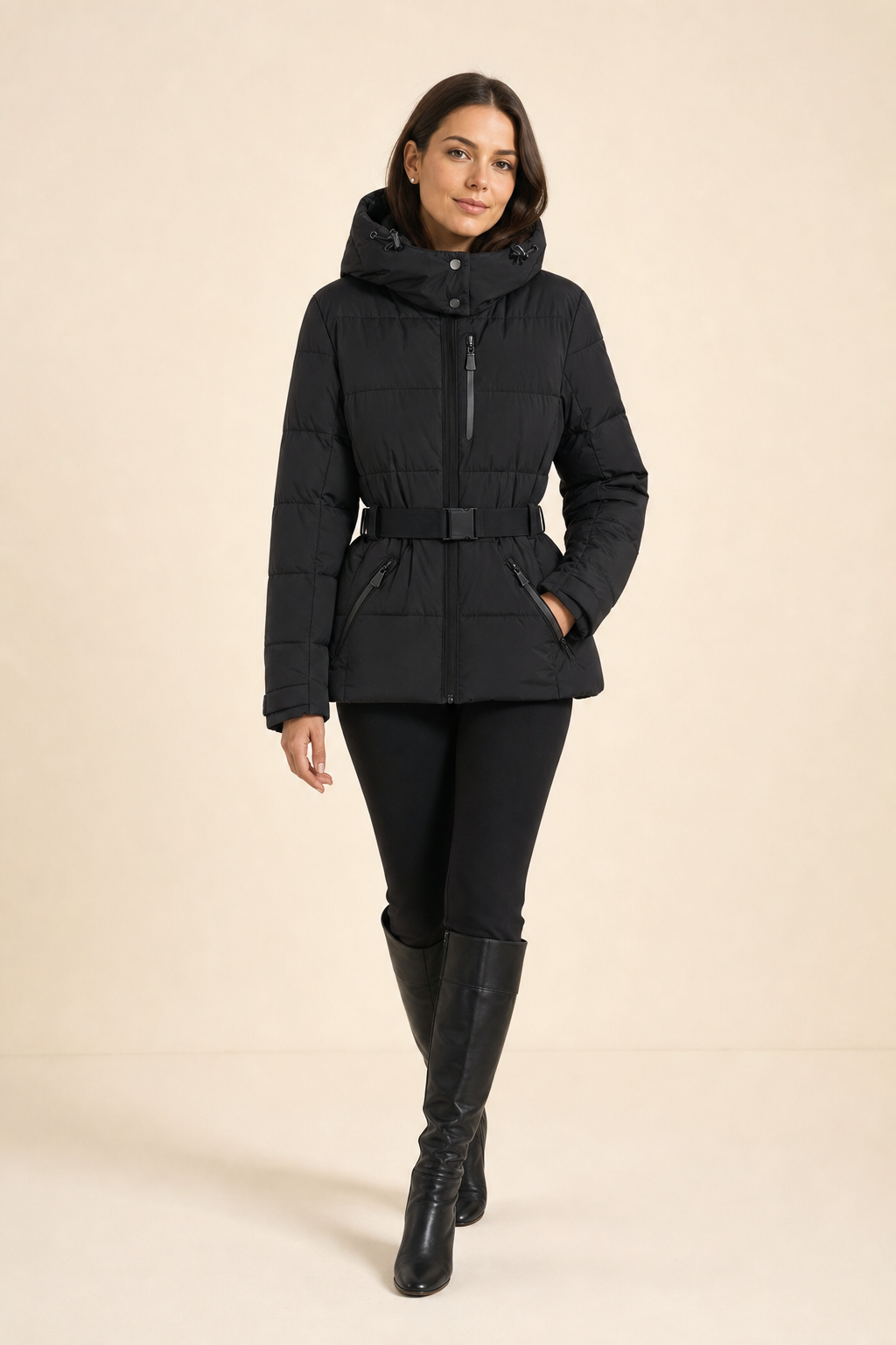 Vittoria Belted Puffer Parka studio, Seravani